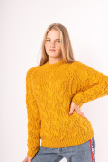 горчичный фото Женский свитер 4007 купить в Одессе по оптовым ценам