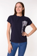 темно синий фото Женская футболка К9. 0176 купить в Одессе по оптовым ценам