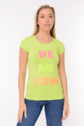 фисташковый фото Женская футболка 900677 купить в Одессе по оптовым ценам