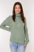 оливковый фото Женский свитер 4012 купить в Одессе по оптовым ценам