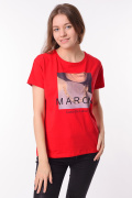 красный фото Женская футболка 900752 купить в Одессе по оптовым ценам