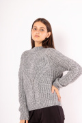серый фото Женский свитер 4006 купить в Одессе по оптовым ценам