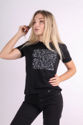 черный фото Женская футболка 1077 купить в Одессе по оптовым ценам