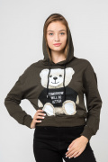 хаки фото Женский свитшот к9.00349 купить в Одессе по оптовым ценам