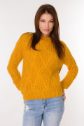 горчичный фото Женский свитер 4014 купить в Одессе по оптовым ценам