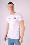 белый фото Мужская футболка 0632 купить в Одессе по оптовым ценам