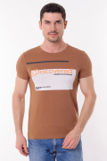 коричневый фото Мужская футболка 01001 купить в Одессе по оптовым ценам
