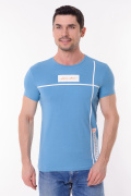 голубой фото Мужская футболка 01004 купить в Одессе по оптовым ценам