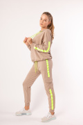 бежевый фото Женский спортивный костюм 900661 купить в Одессе по оптовым ценам