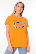 оранжевый фото Женская футболка 900681 купить в Одессе по оптовым ценам