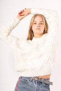 белый фото Женский свитер 4007 купить в Одессе по оптовым ценам