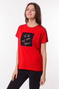красный фото Женская футболка 900732 купить в Одессе по оптовым ценам