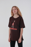 коричневый фото Женская футболка K9.00282 купить в Одессе по оптовым ценам