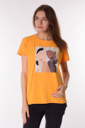 оранжевый фото Женская футболка 900764 купить в Одессе по оптовым ценам