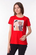 красный фото Женская футболка 900764 купить в Одессе по оптовым ценам