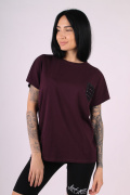 бордовый фото Женская футболка 900119 купить в Одессе по оптовым ценам