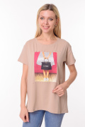 бежевый фото Женская футболка 900760 купить в Одессе по оптовым ценам