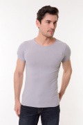 светло-серый фото Мужская футболка Е9.0656 купить в Одессе по оптовым ценам