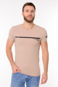 бежевый фото Мужская футболка 900724 купить в Одессе по оптовым ценам