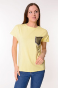 светло-желтый фото Женская футболка K9.00719 купить в Одессе по оптовым ценам