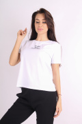 белый фото Женская футболка 1082 купить в Одессе по оптовым ценам