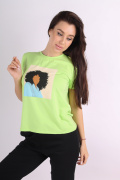 салатовый фото Женская футболка 1076 купить в Одессе по оптовым ценам