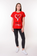 красный фото Женская футболка К9.0683 купить в Одессе по оптовым ценам