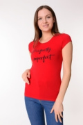 красный фото Женская футболка К9.0168 купить в Одессе по оптовым ценам