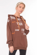 коричневый фото Женское худи 900583 купить в Одессе по оптовым ценам