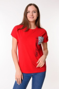 красный фото Женская футболка К9. 0176 купить в Одессе по оптовым ценам
