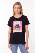 черный фото Женская футболка 900760 купить в Одессе по оптовым ценам