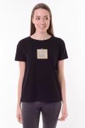 черный фото Женская футболка 900742 купить в Одессе по оптовым ценам