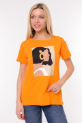 оранжевый фото Женская футболка 900610 купить в Одессе по оптовым ценам