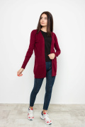 бордовый фото Женский кардиган 2806 купить в Одессе по оптовым ценам