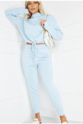 голубой фото Женский костюм из тонкой вязки 9004916 купить в Одессе по оптовым ценам