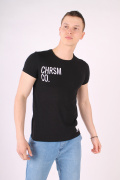 черный фото Мужская футболка 0727 купить в Одессе по оптовым ценам