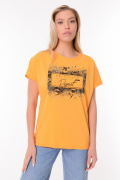 оранжевый фото Женская футболка 900709 купить в Одессе по оптовым ценам