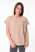 бежевый фото Женская футболка К9.0686 купить в Одессе по оптовым ценам