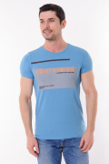 голубой фото Мужская футболка 01001 купить в Одессе по оптовым ценам