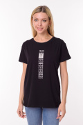 черный фото Женская футболка 900699 купить в Одессе по оптовым ценам