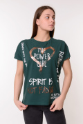 зеленый фото Женская футболка К9.0683 купить в Одессе по оптовым ценам