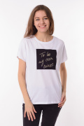 белый фото Женская футболка 900732 купить в Одессе по оптовым ценам