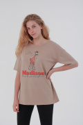 бежевый фото Женская футболка K9.00282 купить в Одессе по оптовым ценам