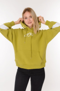 оливковый фото Женская толстовка 0374 купить в Одессе по оптовым ценам