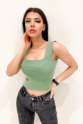 оливковый фото Женский топ 1232 купить в Одессе по оптовым ценам