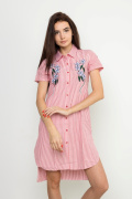 розовый фото Женское платье-рубашка 125 купить в Одессе по оптовым ценам