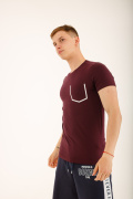бордовый фото Мужская футболка E9. 00140 купить в Одессе по оптовым ценам