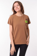 коричневый фото Женская футболка 900734 купить в Одессе по оптовым ценам