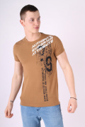 коричневый фото Мужская футболка 1006 купить в Одессе по оптовым ценам