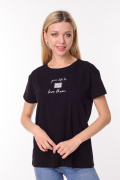 черный фото Женская футболка 900703 купить в Одессе по оптовым ценам